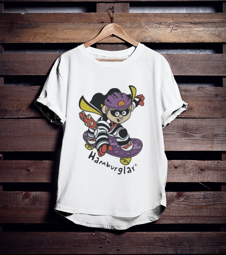 Hamburglar McDonald's Purple Skateboard Helmet T-Shirt