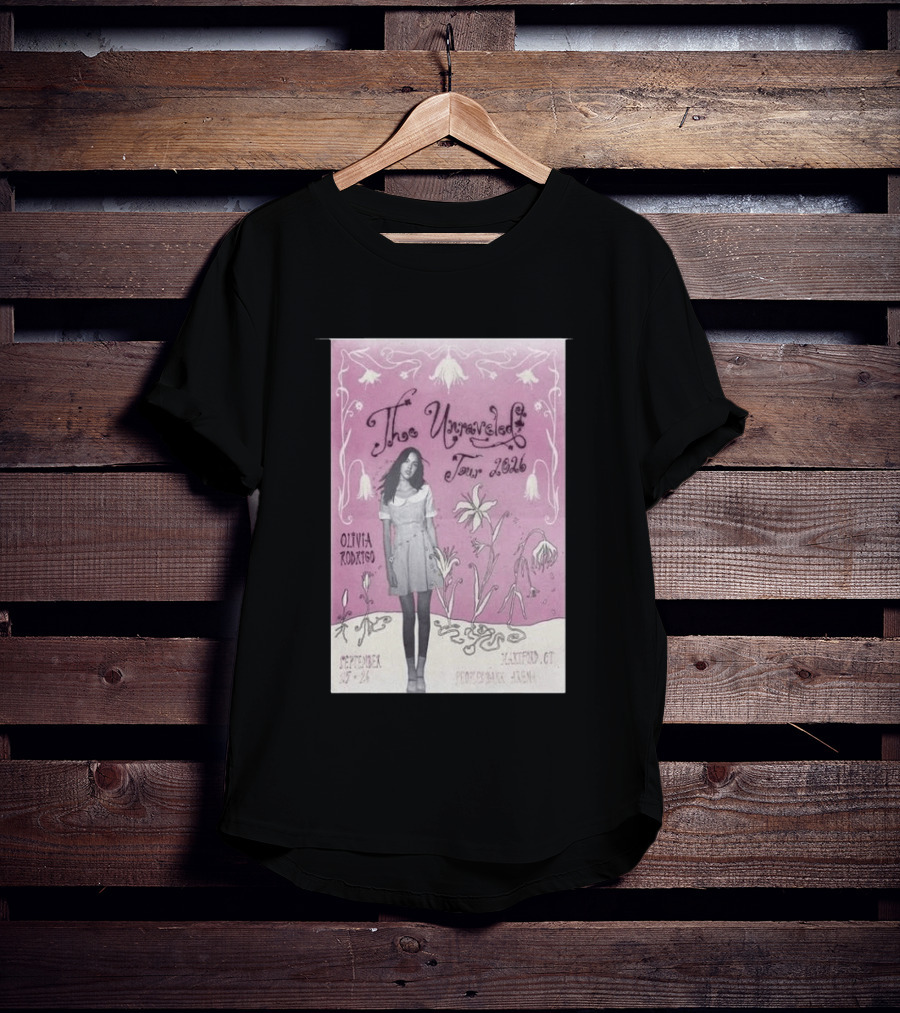 The Unraveled Tour Olivia Rodrigo 2026 Hartford Show September 26 XL Center Floral T-Shirt