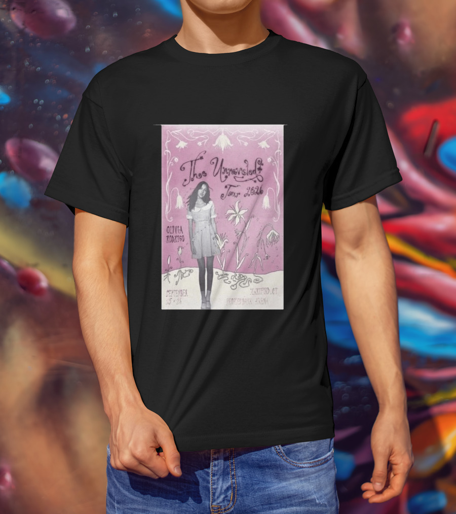 The Unraveled Tour Olivia Rodrigo 2026 Hartford Show September 26 XL Center Floral T-Shirt