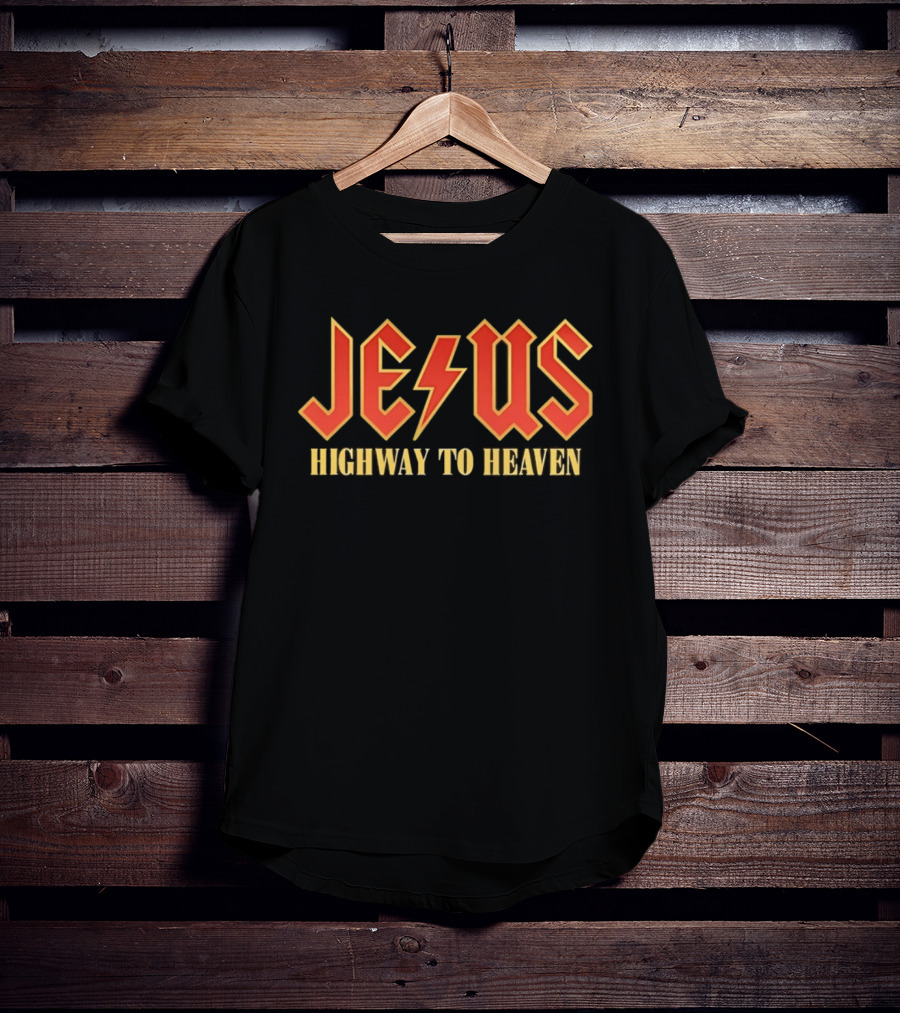Jesus Highway To Heaven Lightning Bolt Christian Faith T-Shirt