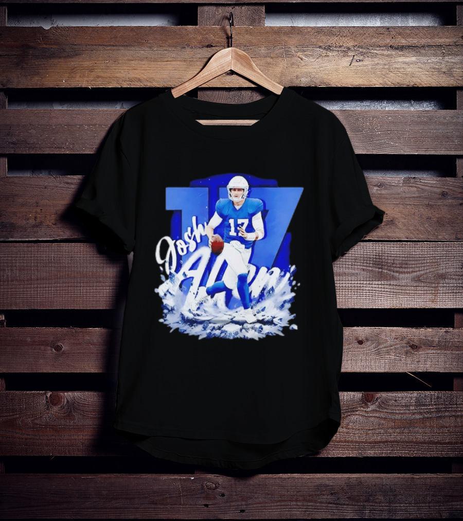 Josh Allen 17 Buffalo Bills Quarterback Snow Wave T-Shirt