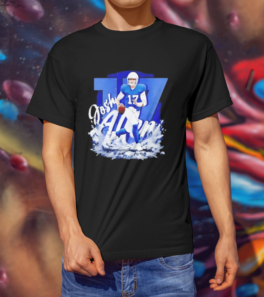 Josh Allen 17 Buffalo Bills Quarterback Snow Wave T-Shirt