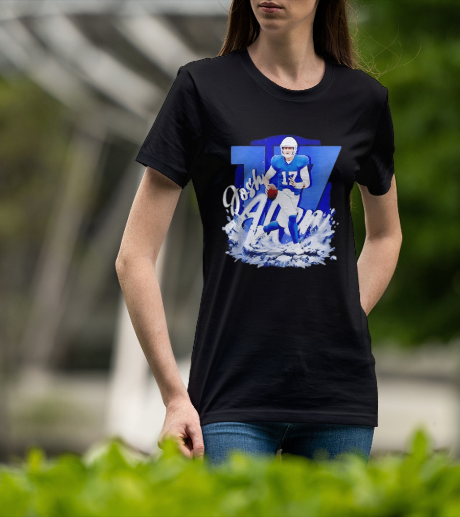 Josh Allen 17 Buffalo Bills Quarterback Snow Wave T-Shirt