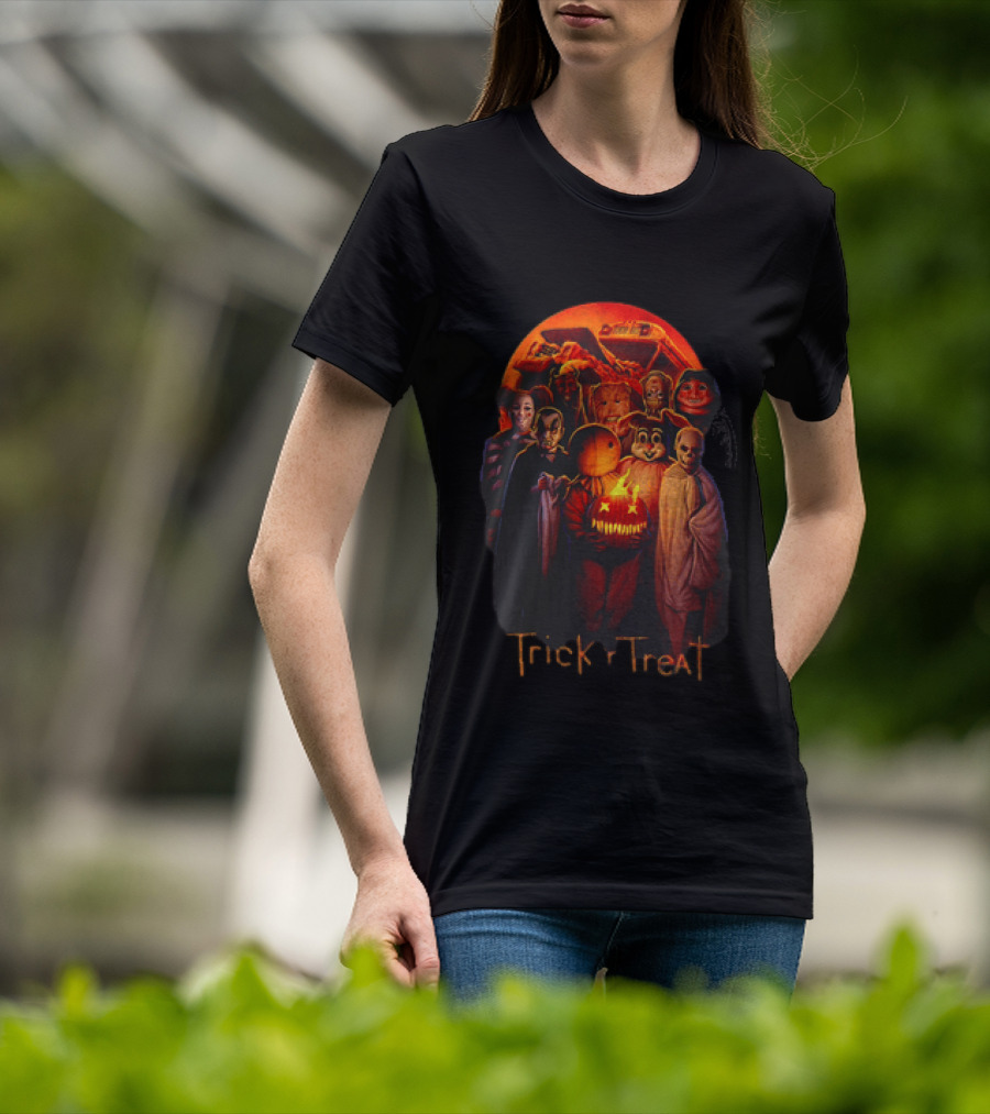 Trick Or Treat Halloween Sam With Flaming Pumpkin And Moon T-Shirt
