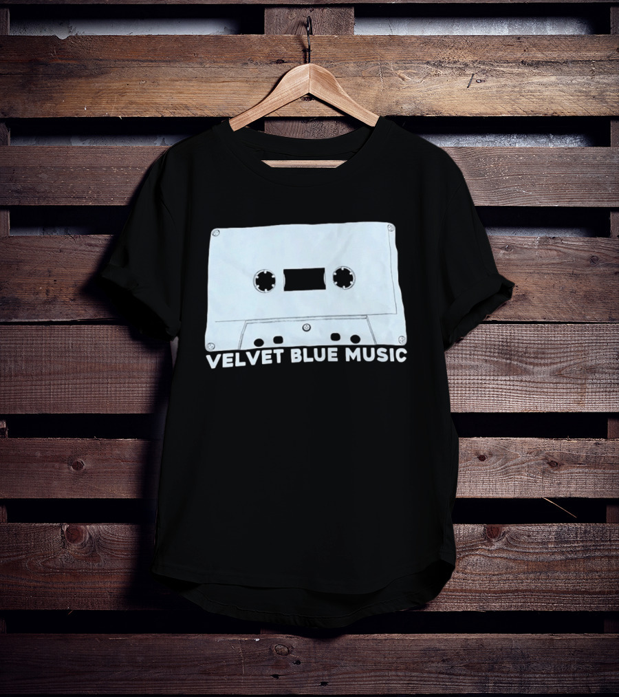 Velvet Blue Music Cassette Tape Indie Record Label Retro Aesthetic T-Shirt