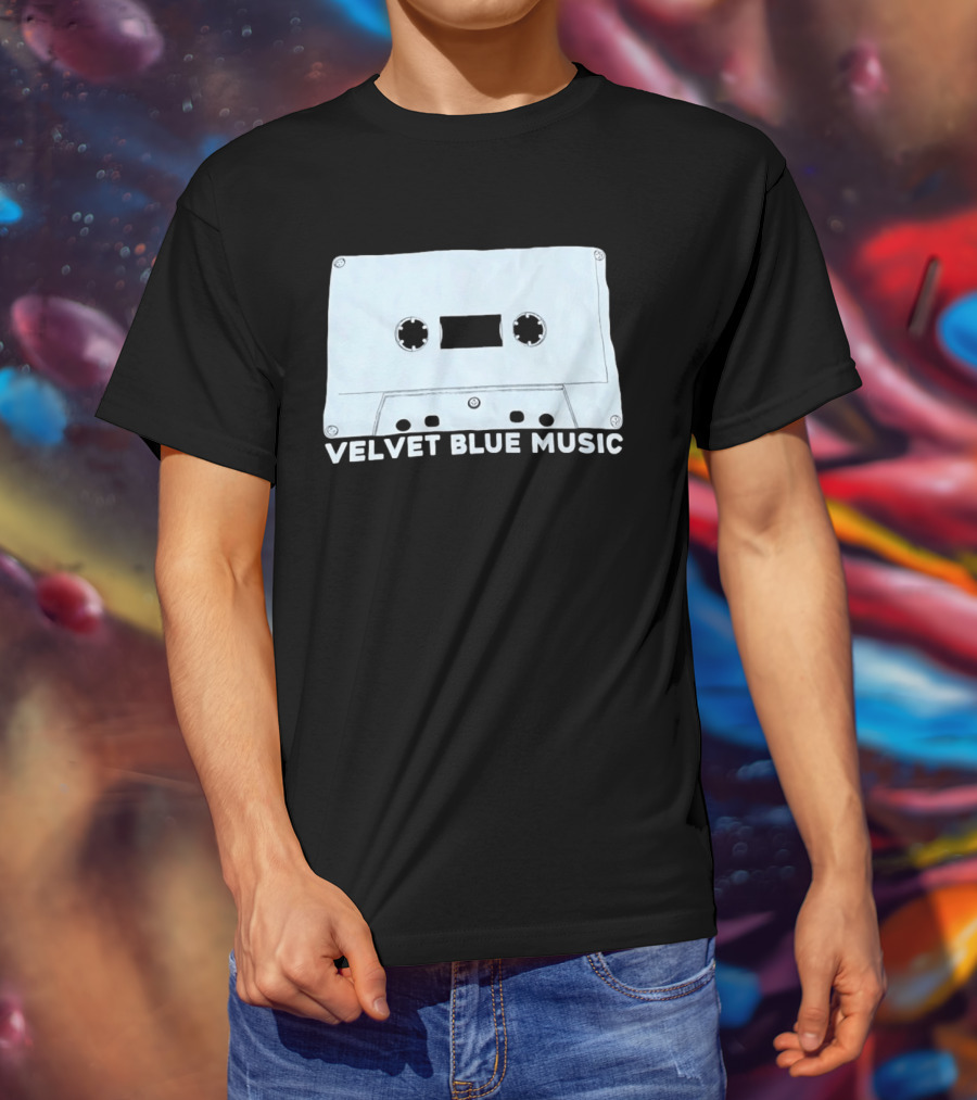 Velvet Blue Music Cassette Tape Indie Record Label Retro Aesthetic T-Shirt