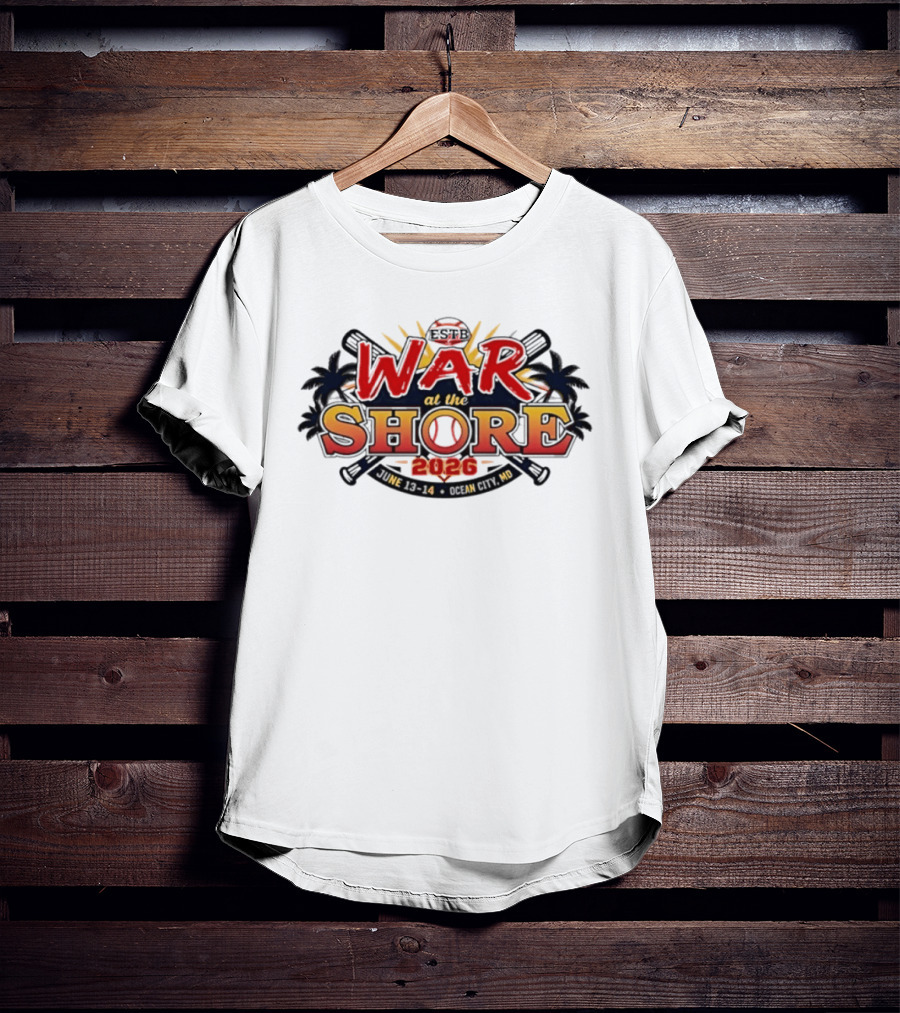 ESPB War At The Shore 2026 Baseball Tournament Ocean City MD T-Shirt