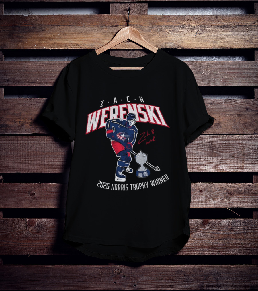 Zach Werenski Columbus Hockey 2026 Norris Trophy Winner T-Shirt