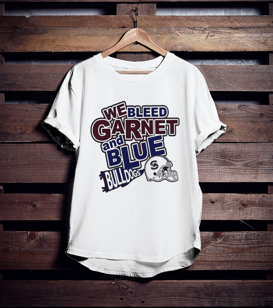 We Bleed Garnet And Blue Bulldogs South Carolina State Football T-Shirt