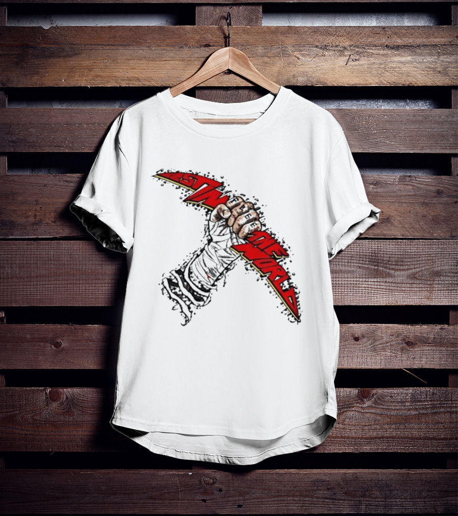 MMA Fighter Fist Power Justin The World Red And Black T-Shirt