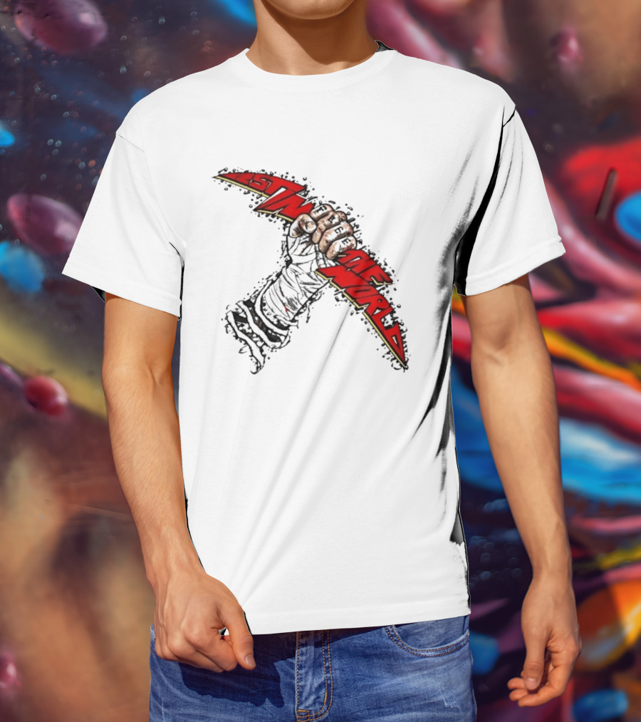 MMA Fighter Fist Power Justin The World Red And Black T-Shirt