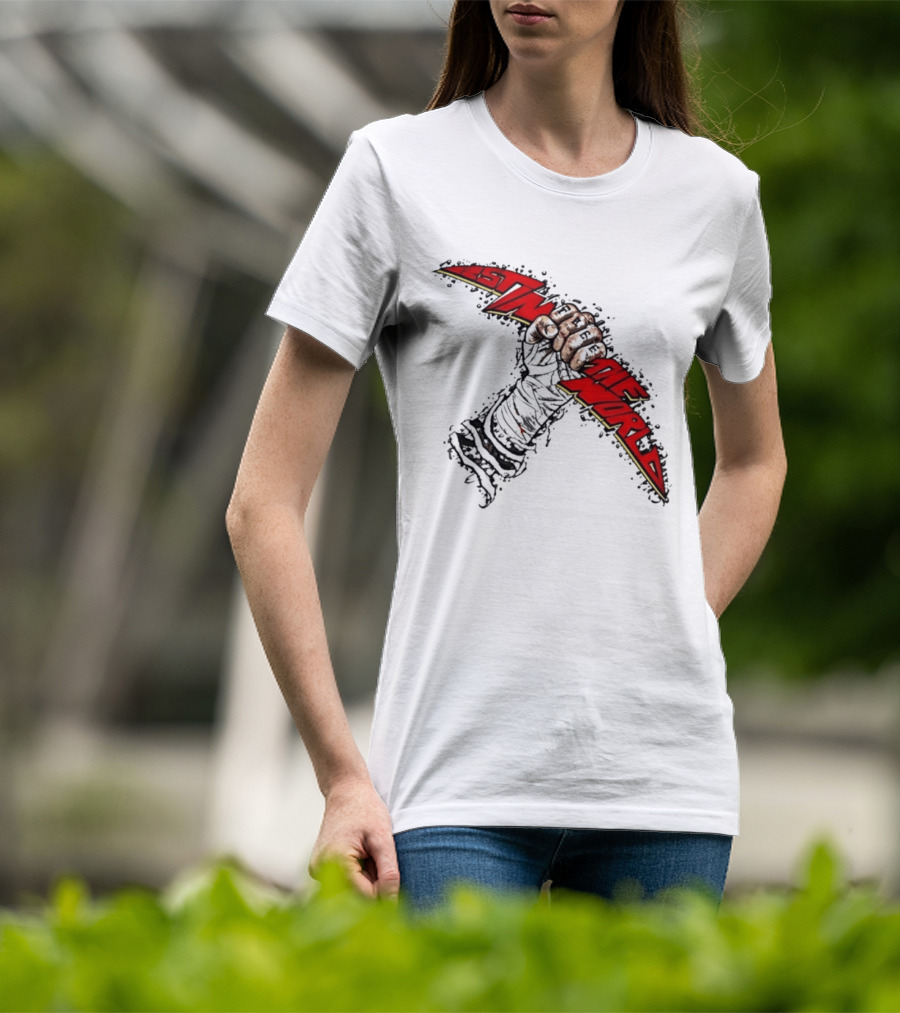 MMA Fighter Fist Power Justin The World Red And Black T-Shirt