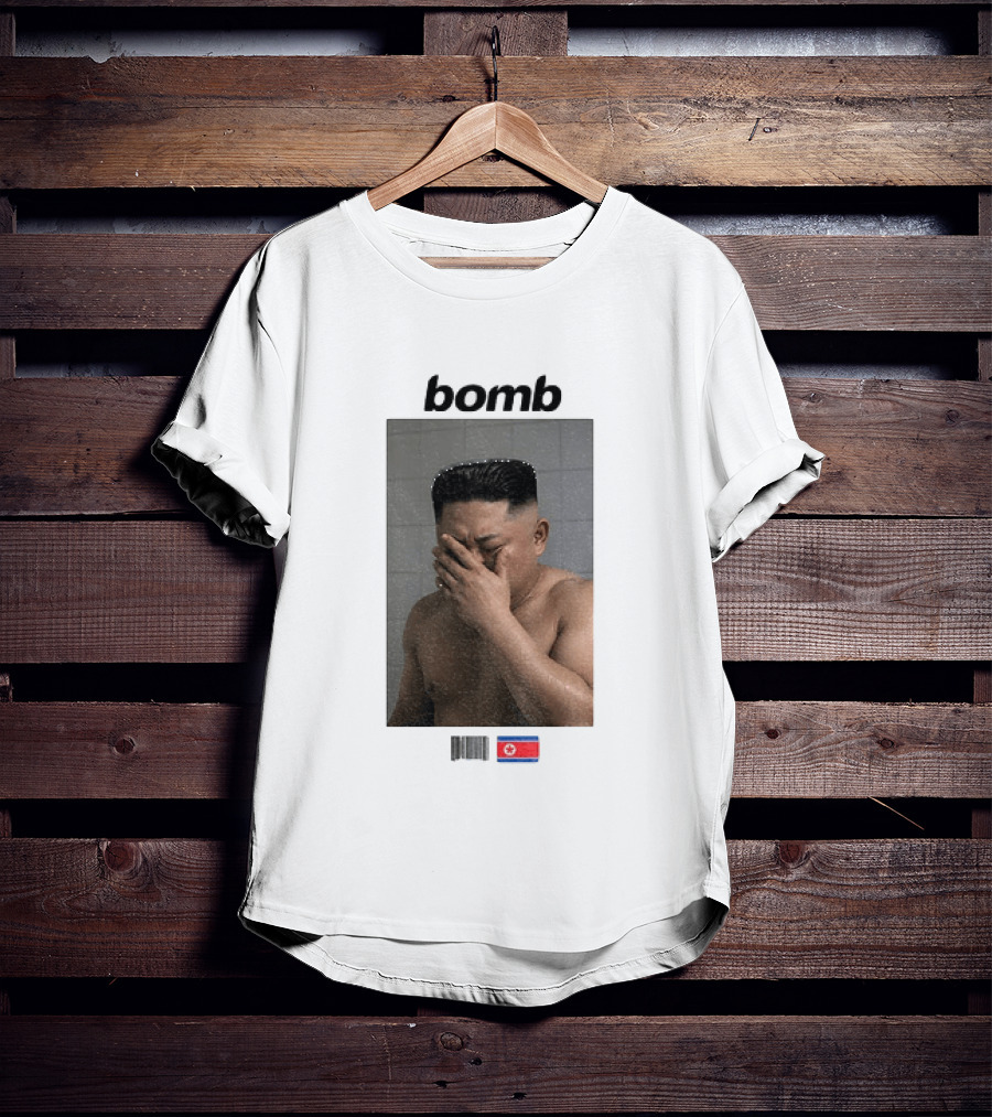 Kim Jong Un Bomb Meme Bathroom North Korea Flag T-Shirt