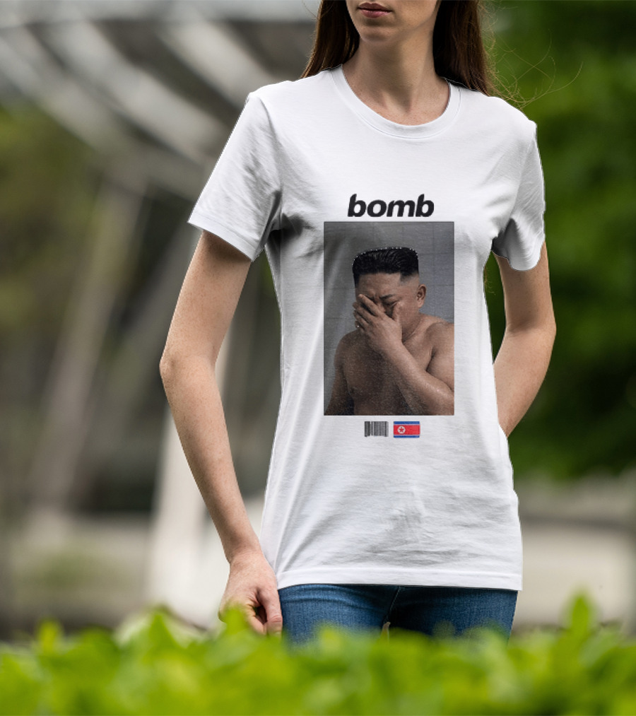 Kim Jong Un Bomb Meme Bathroom North Korea Flag T-Shirt