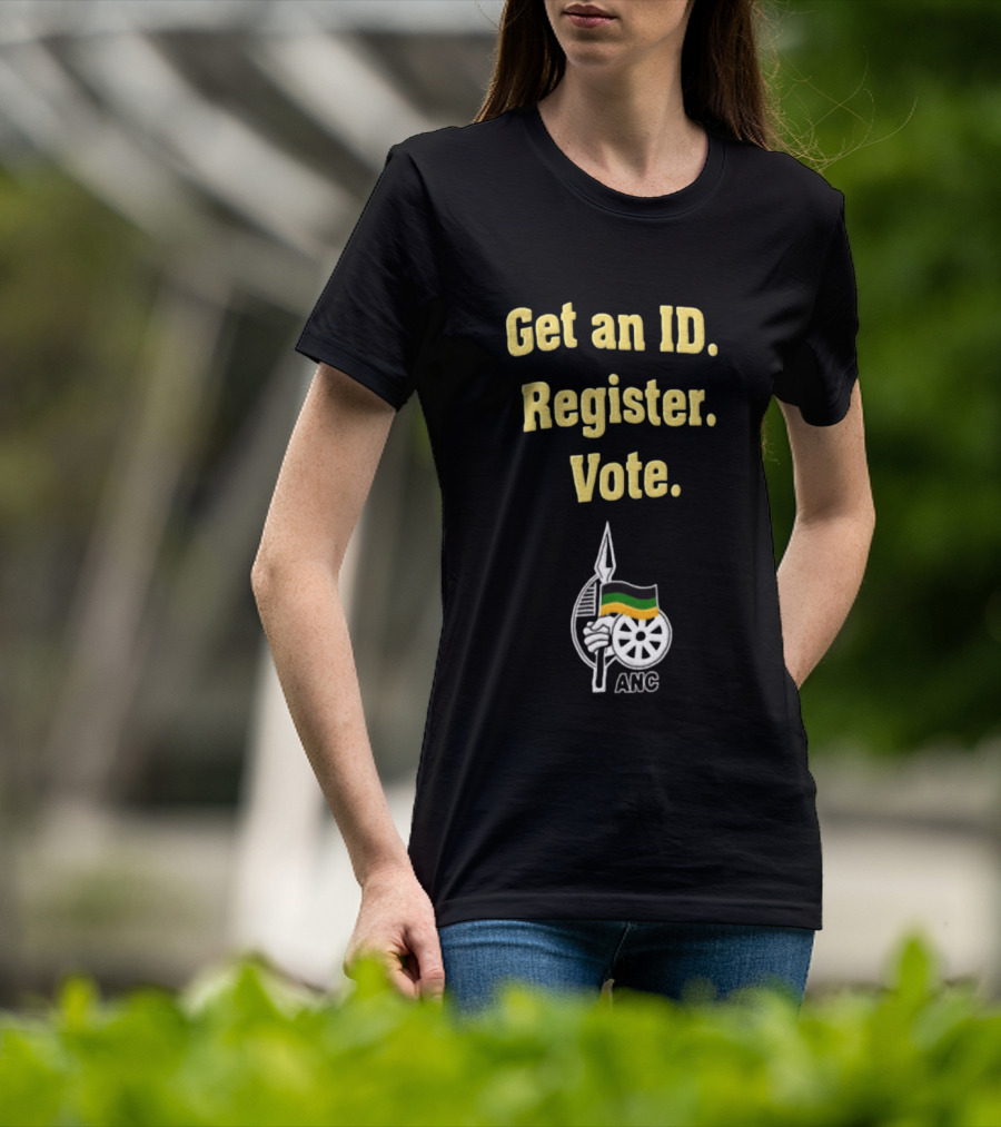 ANC Get An ID Register Vote Encouragement With Iconic Spear And Wheel T-Shirt