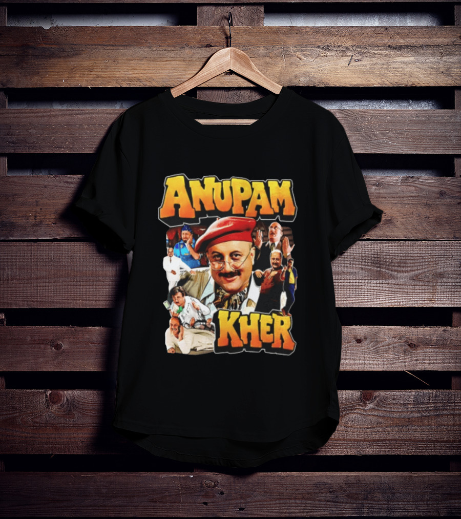 Anupam Kher Iconic Characters Collage T-Shirt