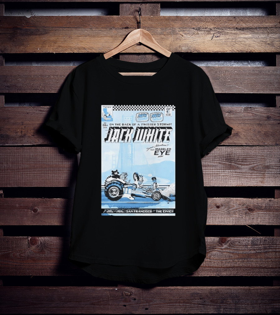 Jack White Twister Storm SF Comic Book Adventure Featuring Marbled Eye San Francisco The Civic T-Shirt