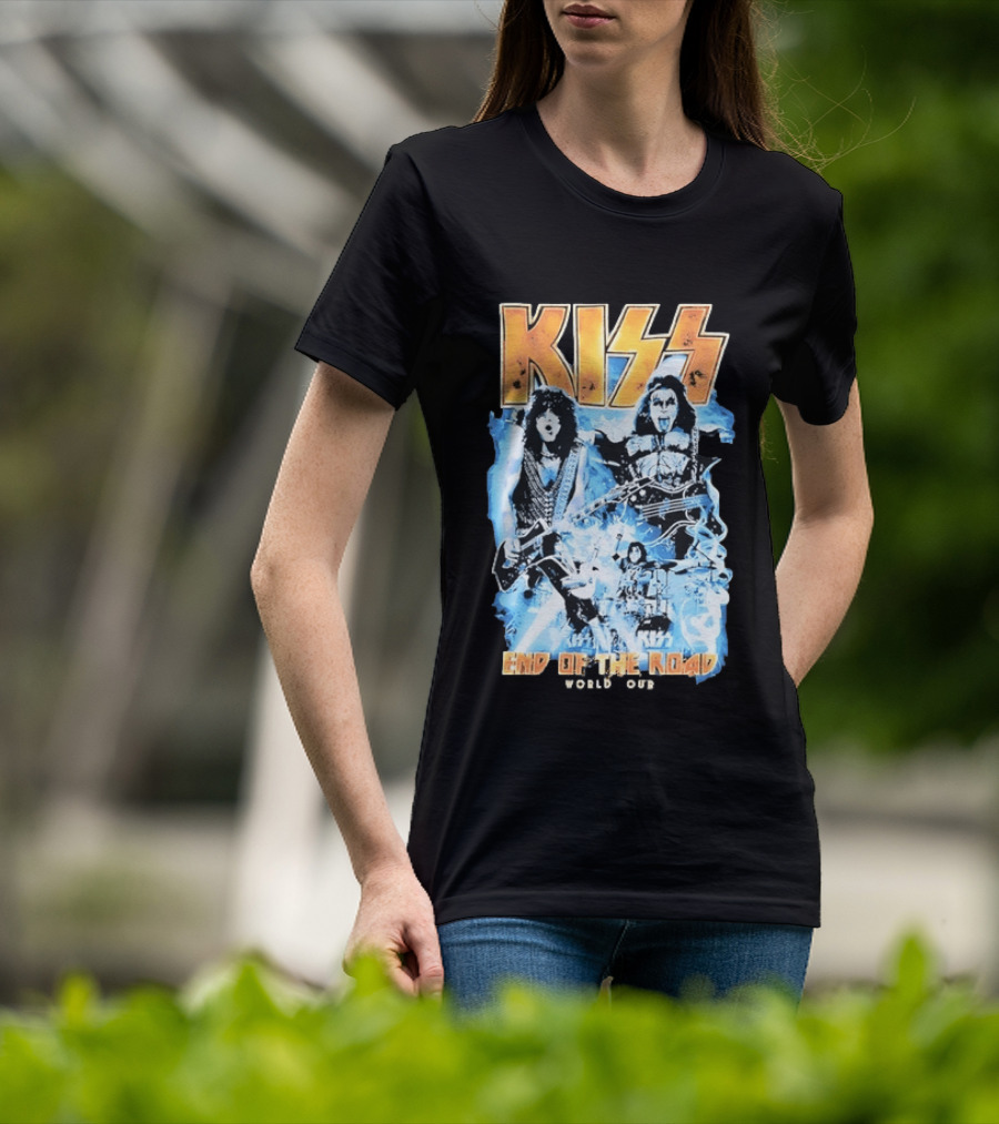Kiss End Of The Road World Tour Rock Music Iconic Band Image T-Shirt