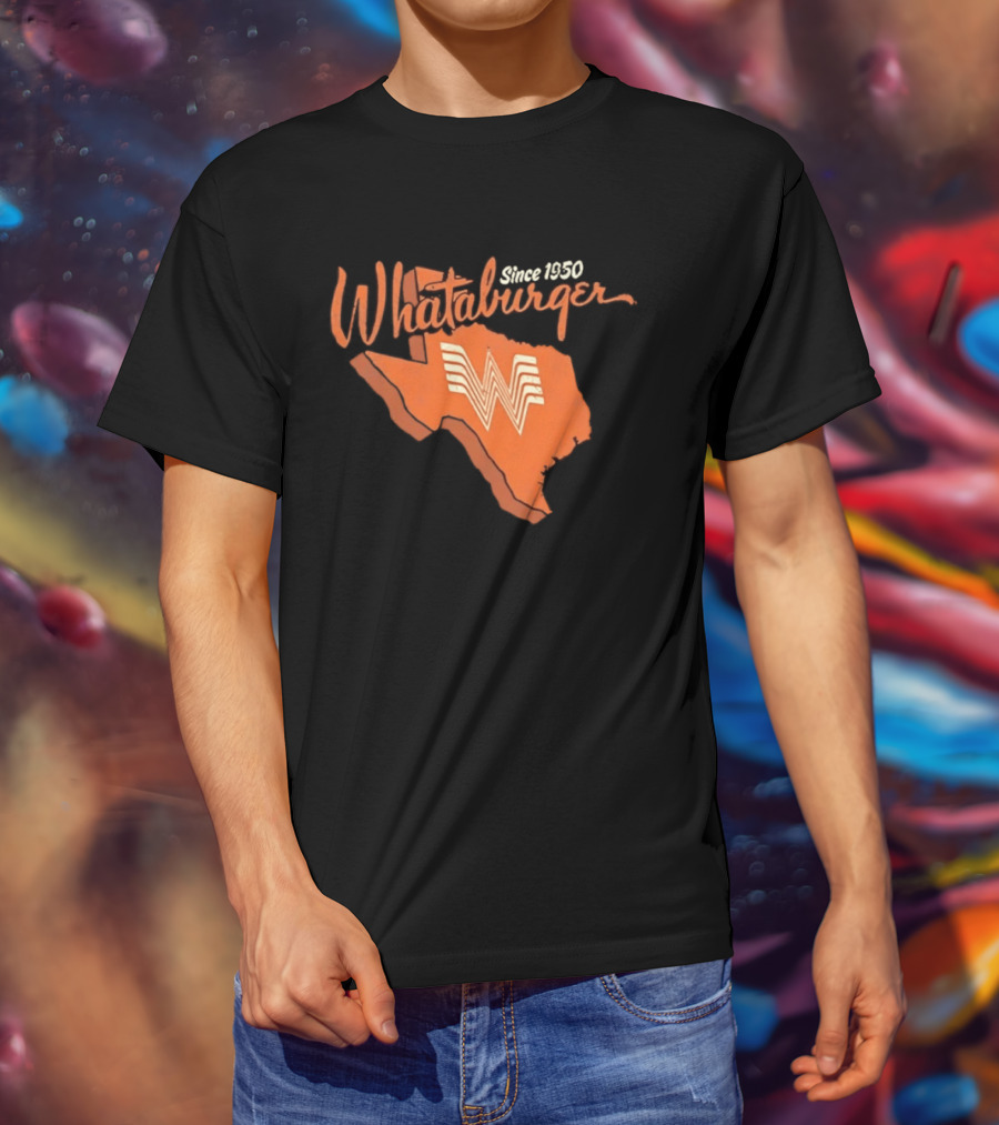 Whataburger Since 1950 Texas State Outline Distressed T-Shirt