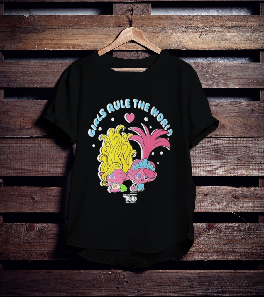 DreamWorks Trolls Band Together Girls Rule The World Bright Colorful T-Shirt