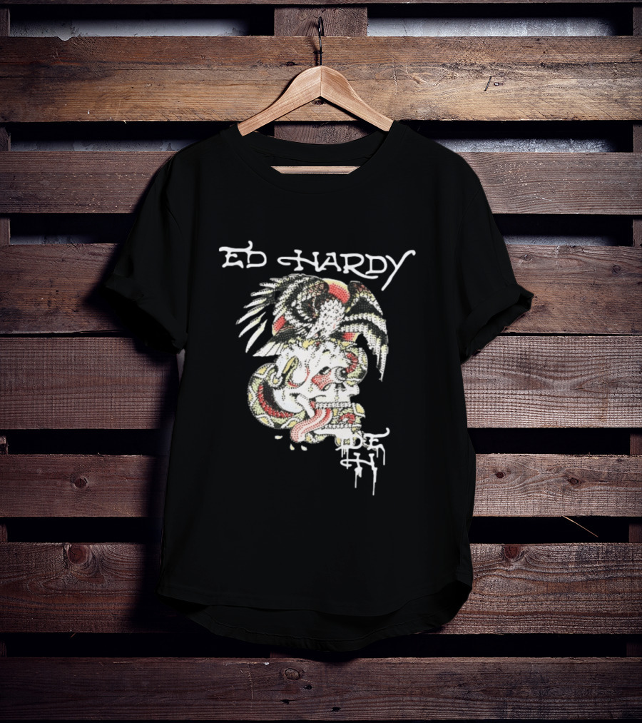 Ed Hardy Skull Eagle Rhinestone Y2K Fashion T-Shirt