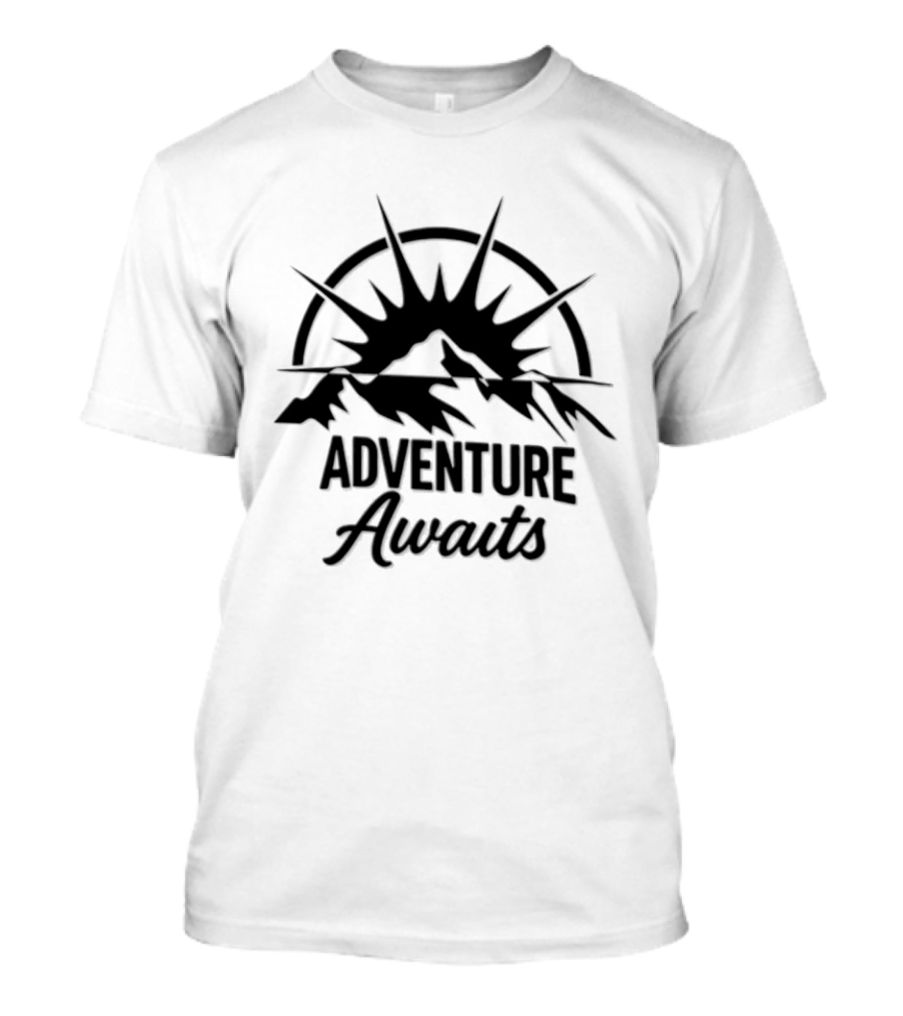 Adventure Awaits Mountain Sunset Vinyl Decal T-Shirt