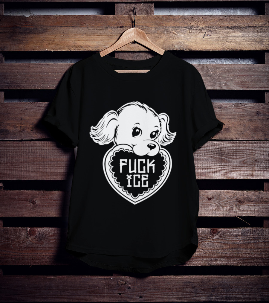 Fuck Ice Puppy Heart Protest Activism Dog T-Shirt