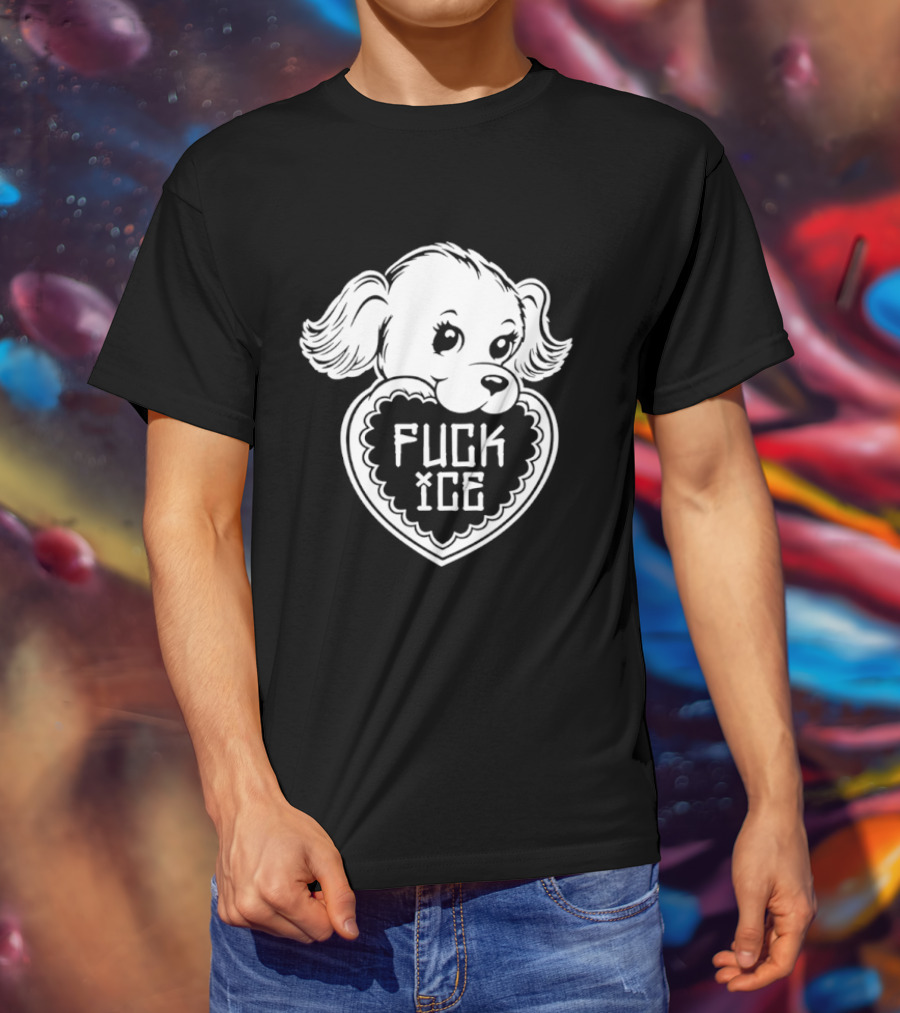 Fuck Ice Puppy Heart Protest Activism Dog T-Shirt