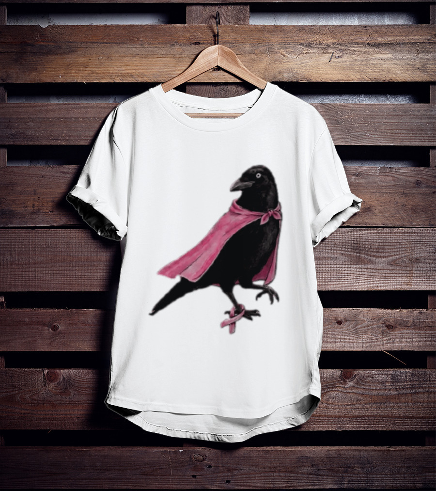 Breast Cancer Awareness Month Pink Ribbon Crow We Wear Pink In October T-Shirt
