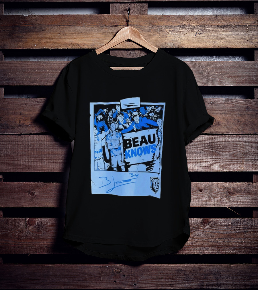 Beau Knows San Jose Earthquakes Soccer Fan Art Blue Signature T-Shirt