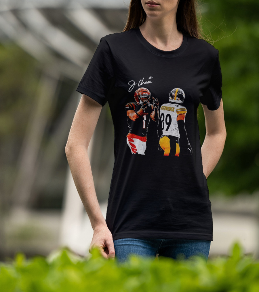 Ja'Marr Chase Vs Minkah Fitzpatrick Cincinnati Bengals Pittsburgh Steelers Football Matchup T-Shirt