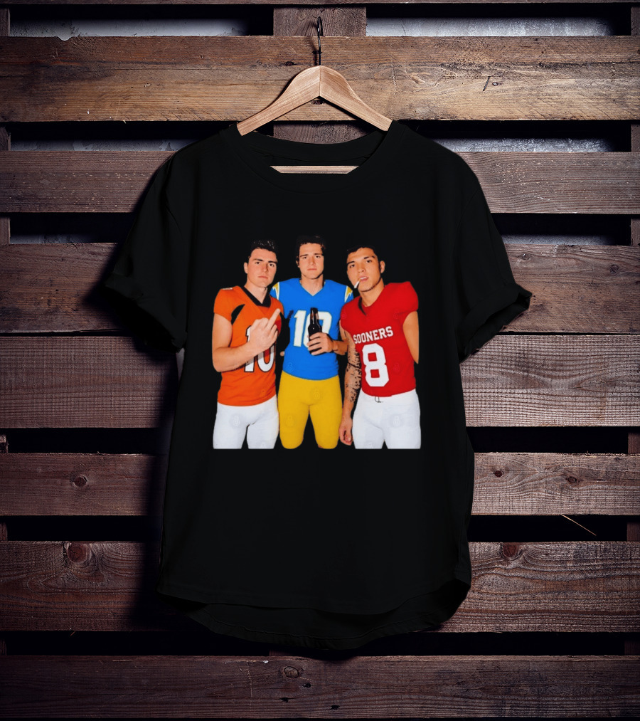 Bo Nix Justin Herbert Dillon Gabriel Football Players Gesture And Cigarette T-Shirt