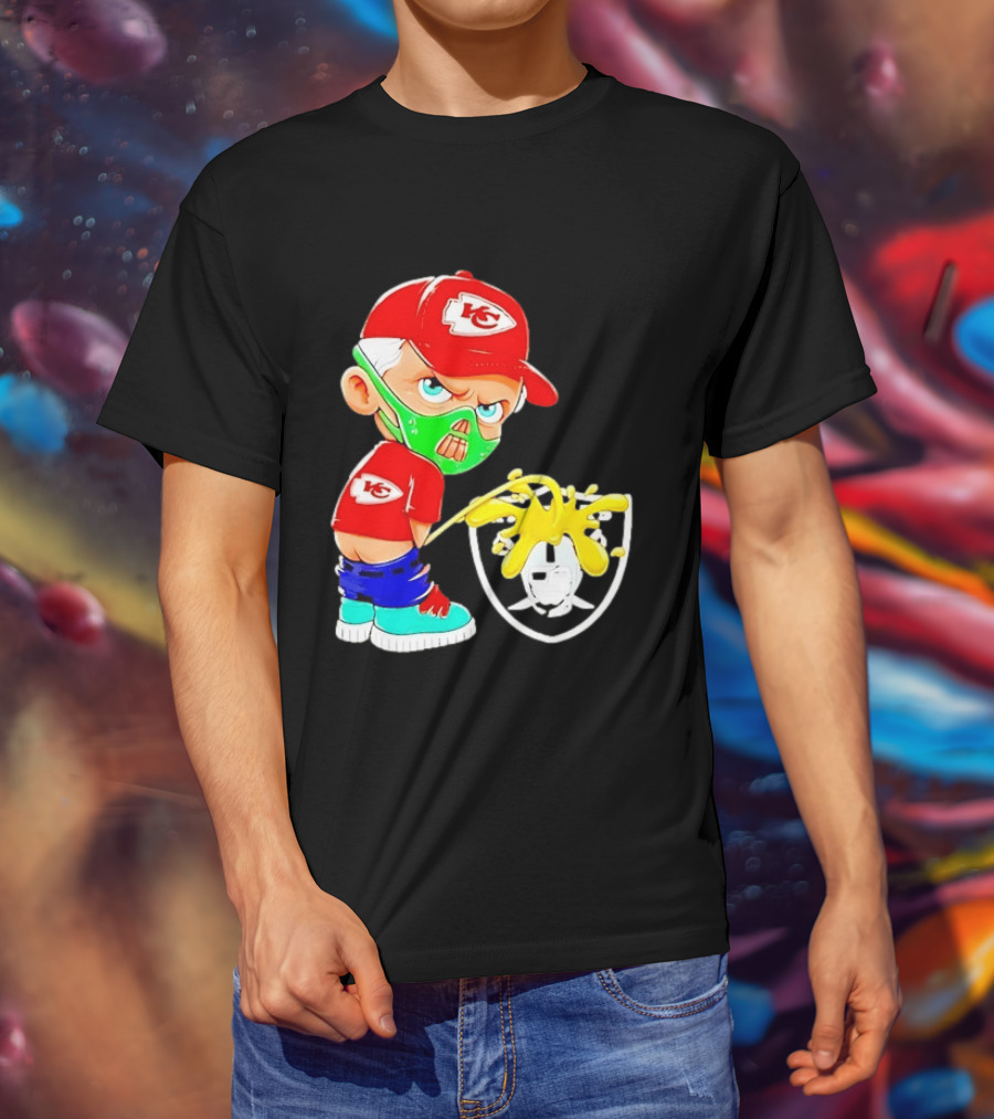 Kansas City Chiefs Fan Cartoon Rivalry With Las Vegas Raiders T-Shirt