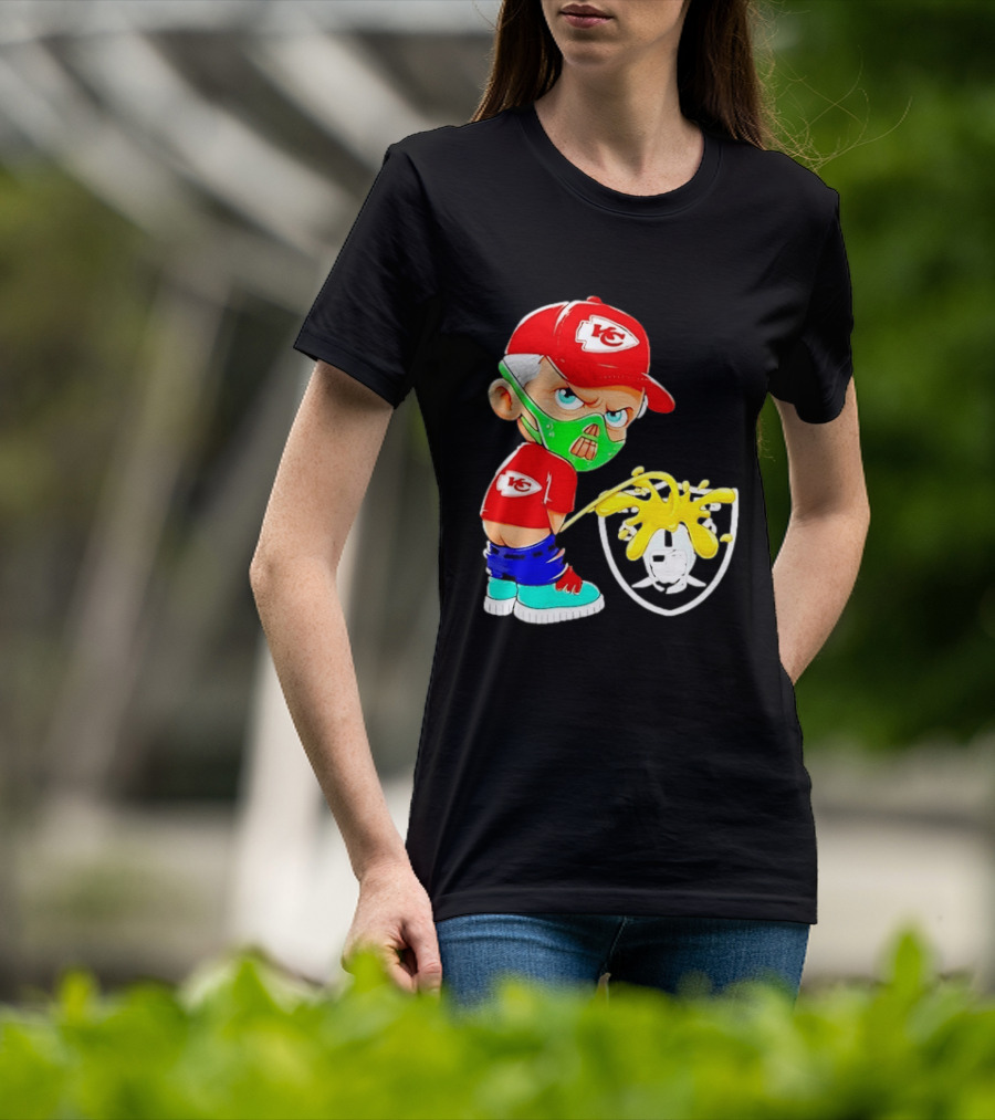 Kansas City Chiefs Fan Cartoon Rivalry With Las Vegas Raiders T-Shirt