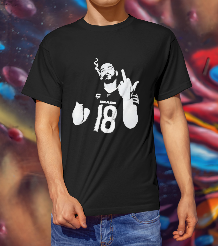 Chicago Bears 18 Player Cigar Beer Gesture Sports Fan T-Shirt