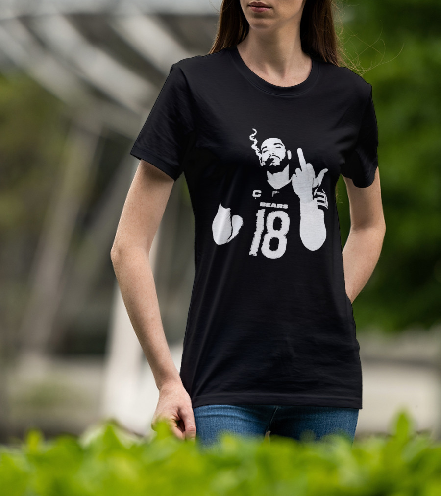 Chicago Bears 18 Player Cigar Beer Gesture Sports Fan T-Shirt