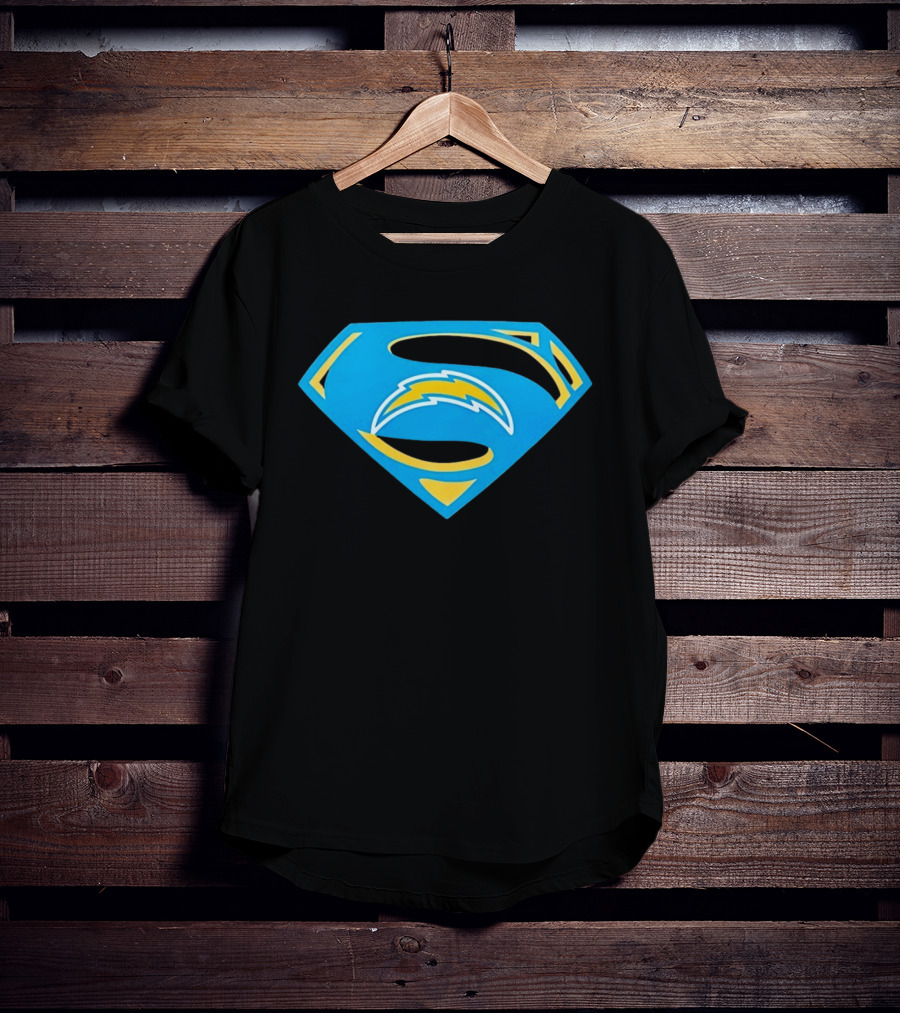 Los Angeles Chargers Superman Logo NFL Football Fan Gear T-Shirt