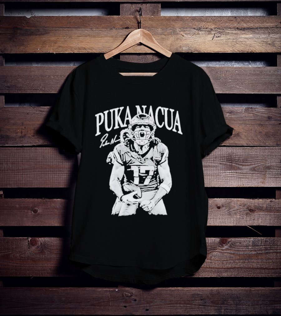 Los Angeles Rams Puka Nacua Number 17 NFL Player Signature T-Shirt