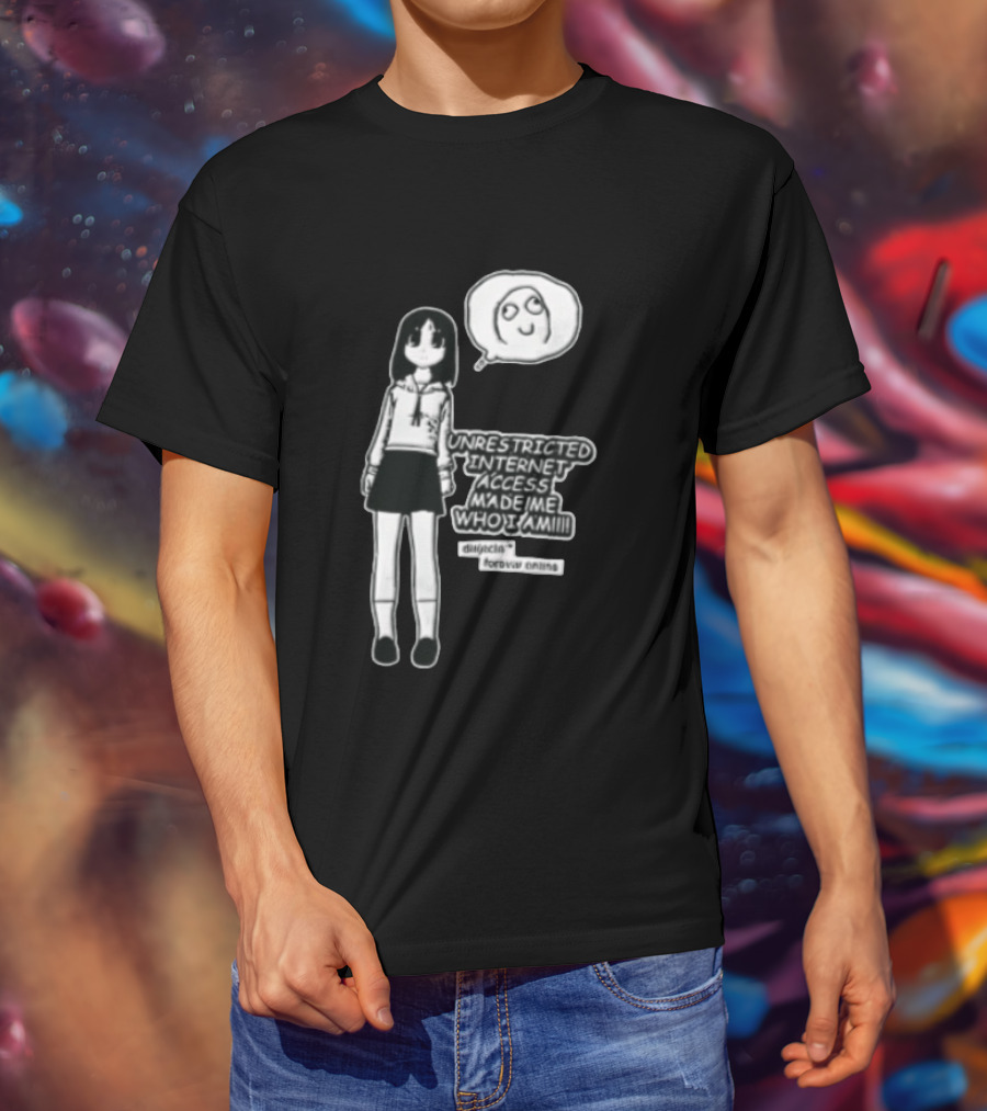 Lucky Star Kagami Hiiragi Unrestricted Internet Access Forever Anime Distincta T-Shirt