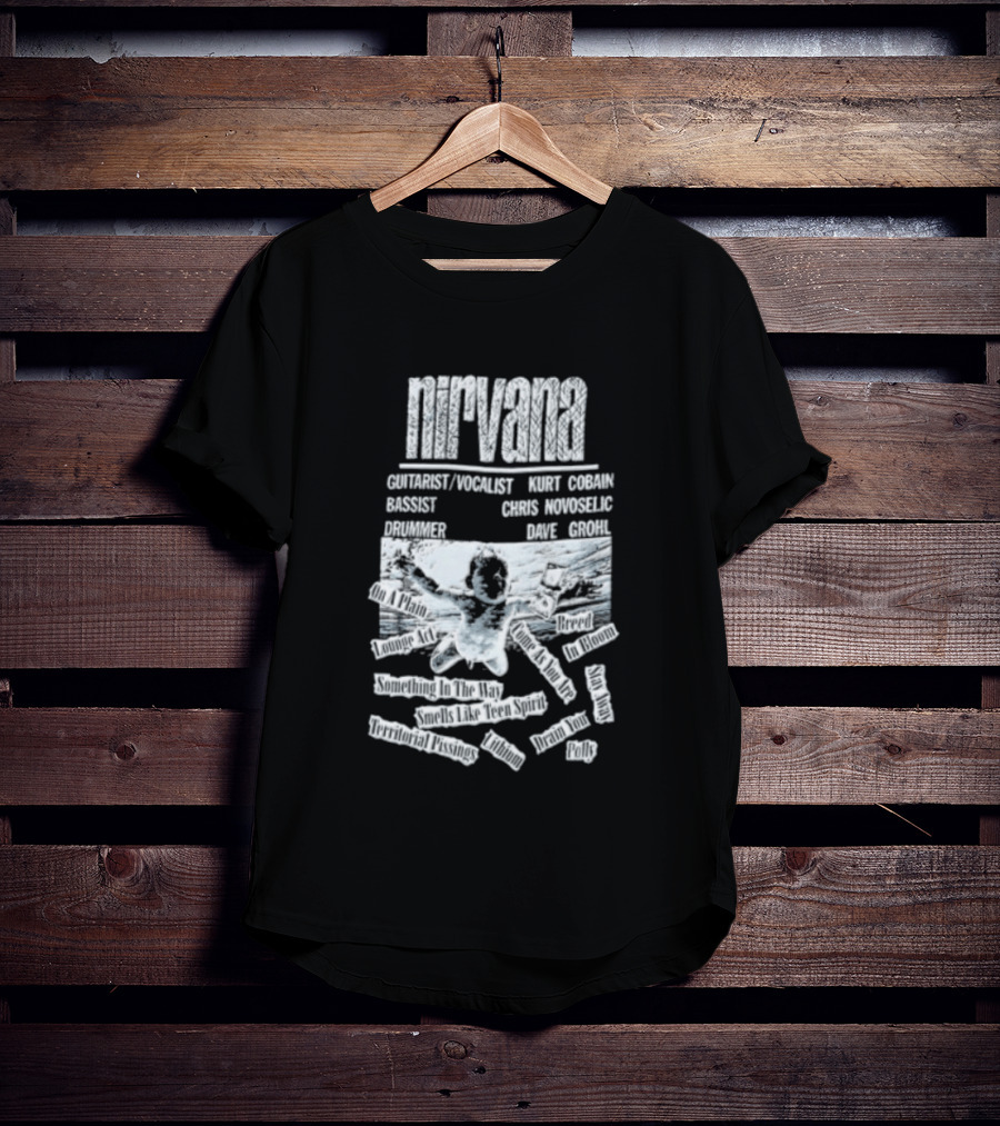 Nirvana Kurt Cobain Krist Novoselic Dave Grohl Spencer Elden Swimming Baby Album T-Shirt