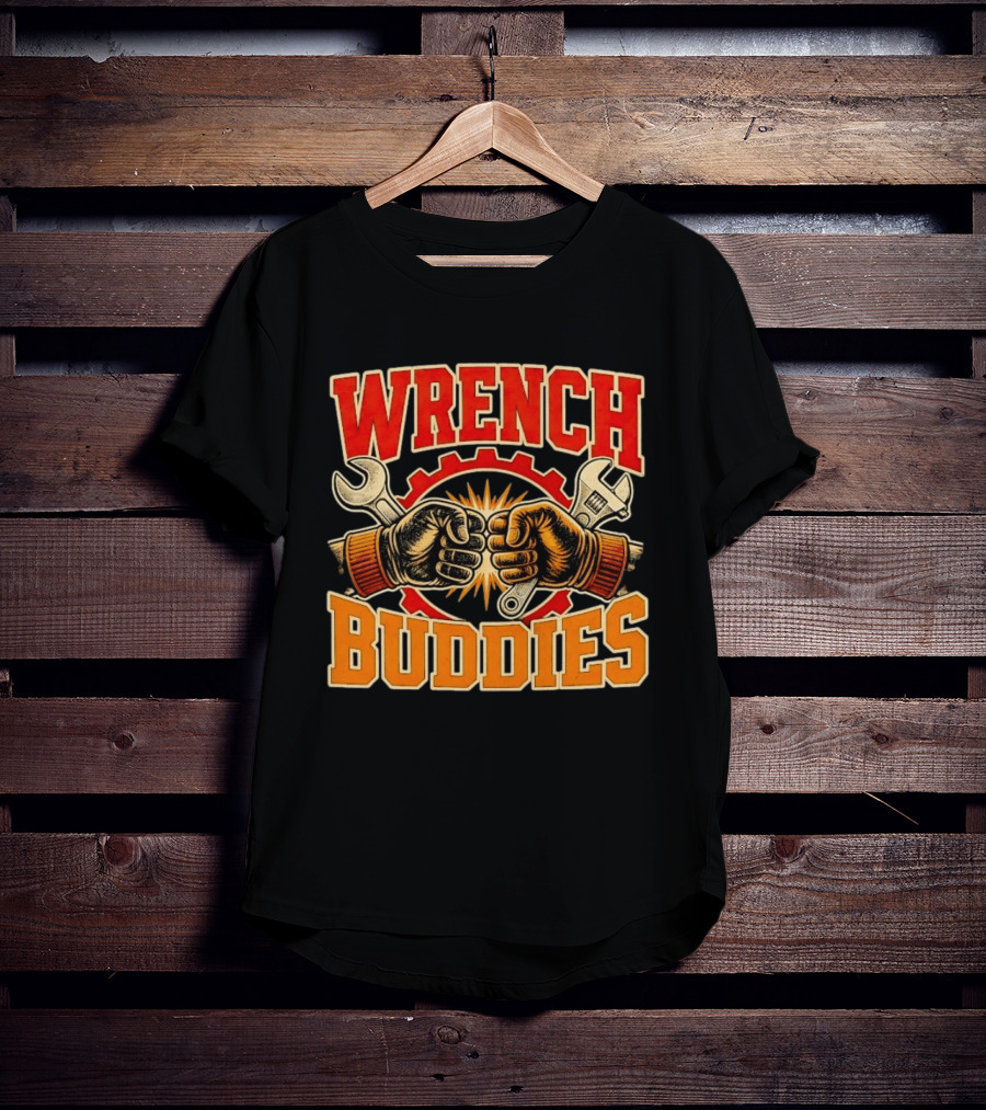 Wrench Buddies Fist Bump Mechanics Gear Tools T-Shirt