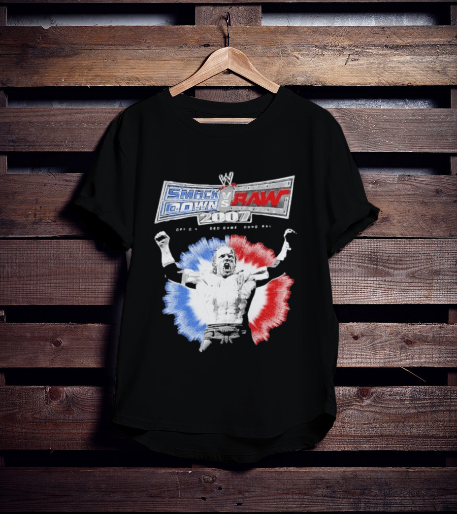 WWE SmackDown Vs Raw 2007 Video Game Soundtrack Fighter Triumph In Blue And Red T-Shirt