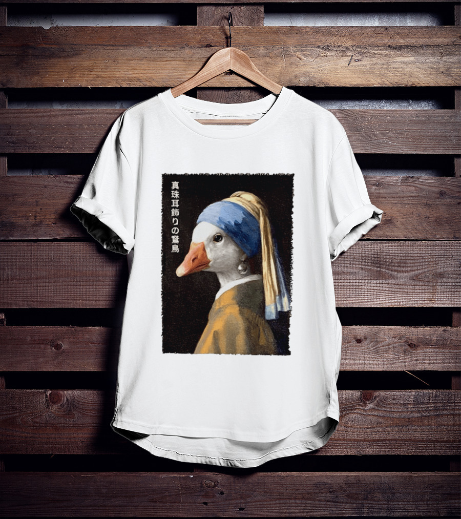 Goose With A Pearl Earring Meme Japanese T-Shirt