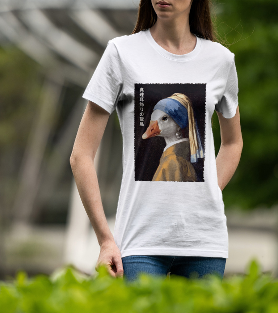 Goose With A Pearl Earring Meme Japanese T-Shirt