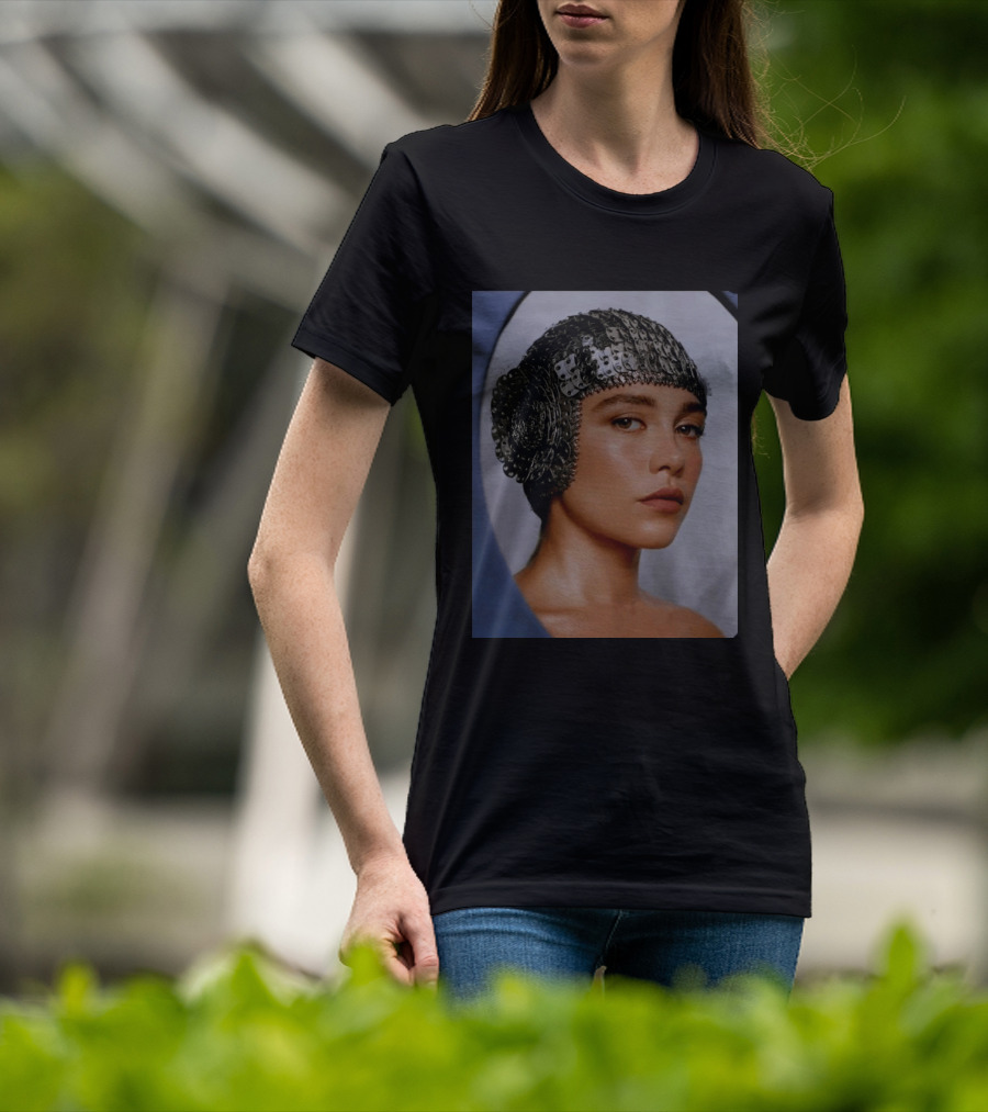Florence Pugh Stuns On Vanity Fair With Elegant Chainmail Headpiece T-Shirt