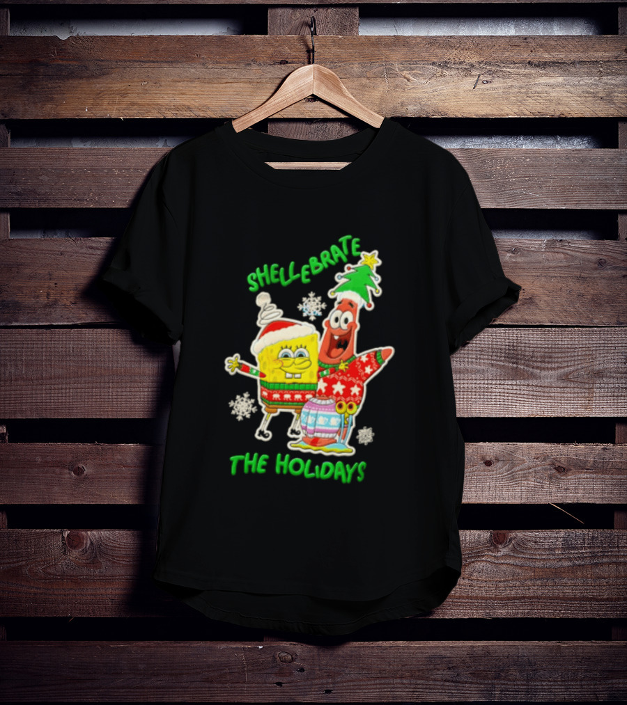 Shellebrate The Holidays With SpongeBob SquarePants And Patrick Star Festive Sweaters T-Shirt