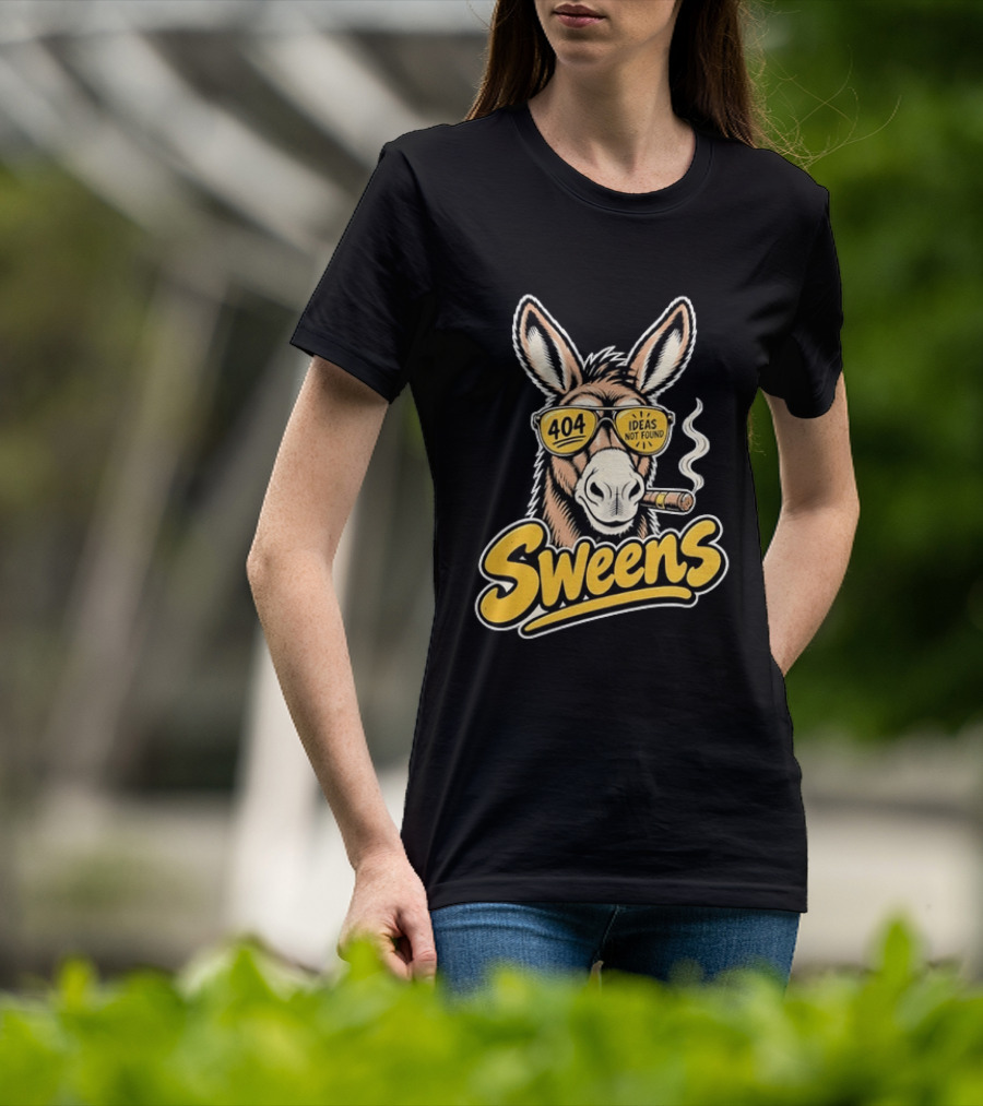 SweenS 404 Ideas Not Found Donkey Cigar Smoking Sunglasses T-Shirt