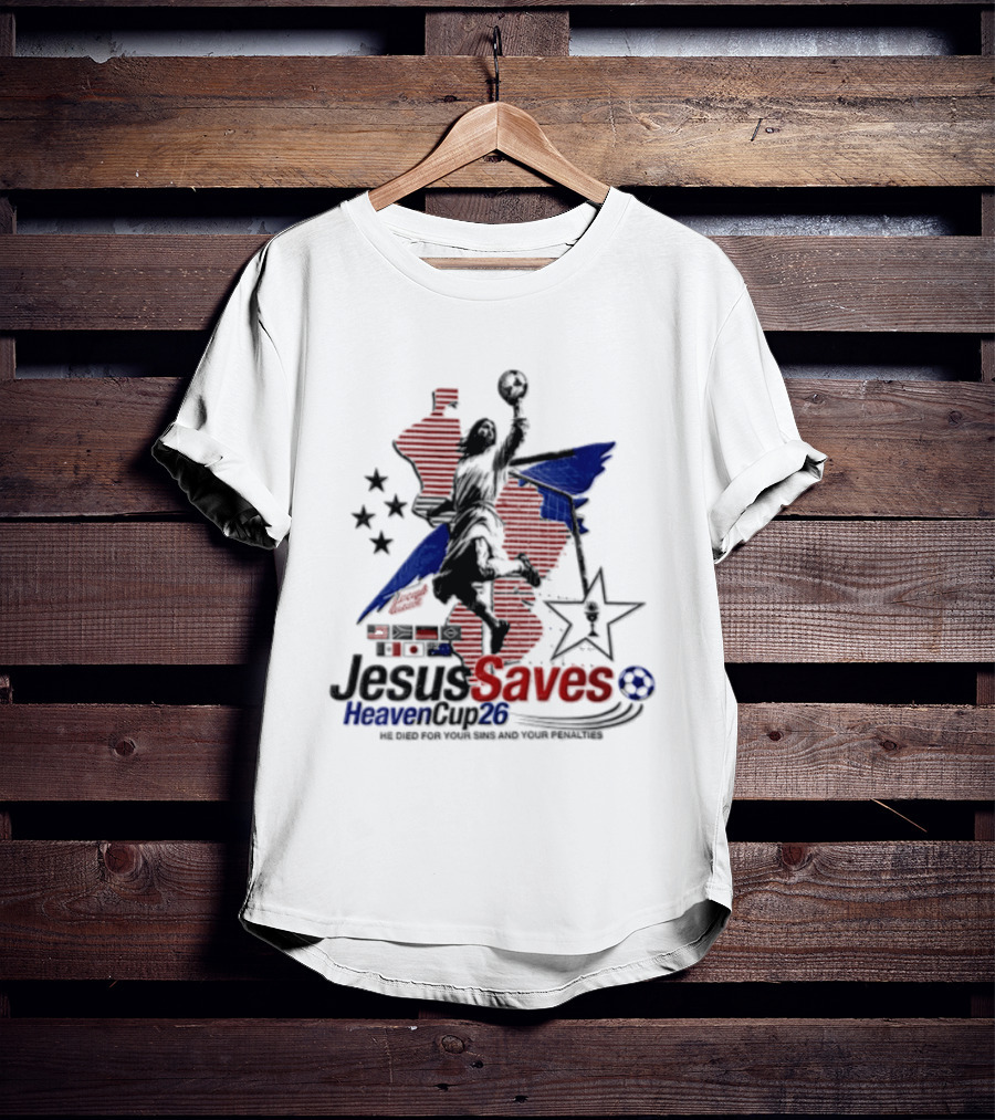 Jesus Saves Heaven Cup 26 Basketball Stars And Stripes T-Shirt