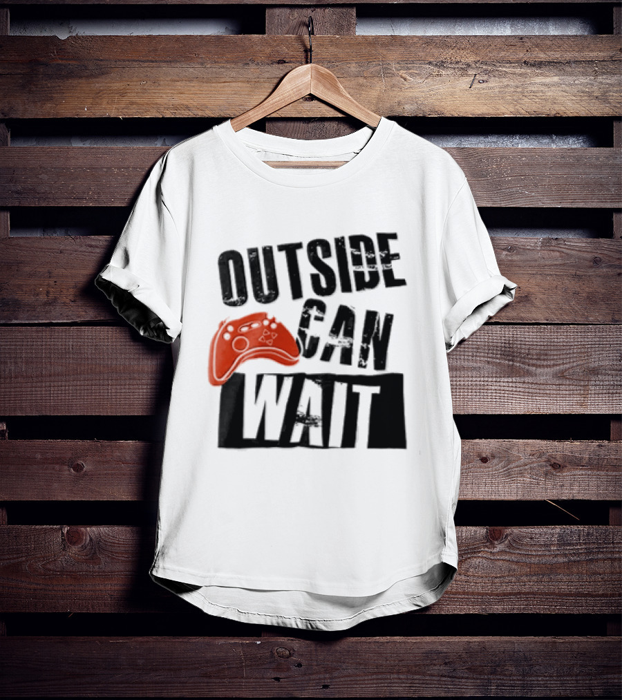 Outside Can Wait Video Game Controller T-Shirt