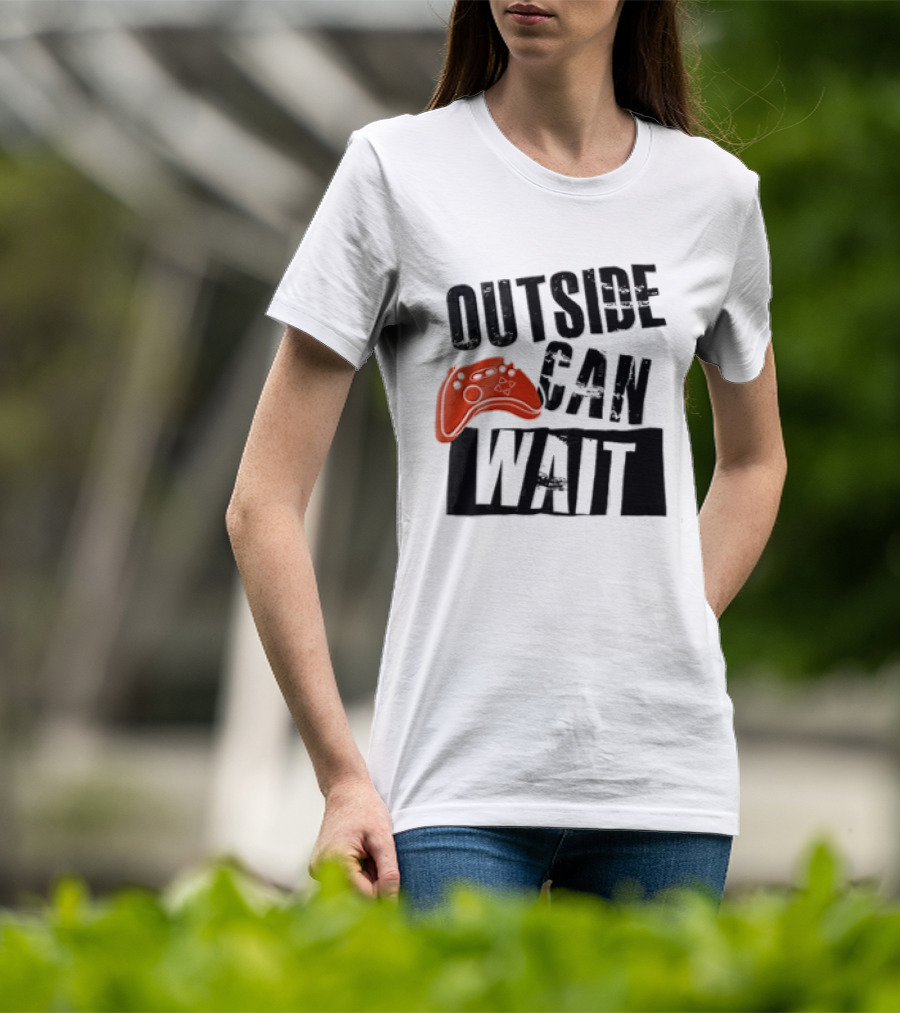 Outside Can Wait Video Game Controller T-Shirt